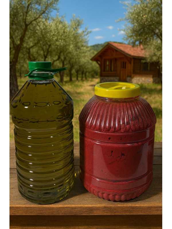 Zeytinyağı 5lt + Domates Salçası 5 kg